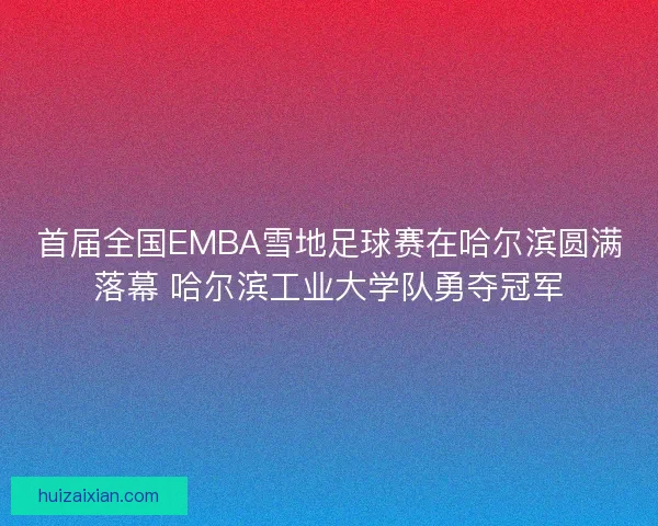 首届全国EMBA雪地足球赛在哈尔滨圆满落幕 哈尔滨工业大学队勇夺冠军